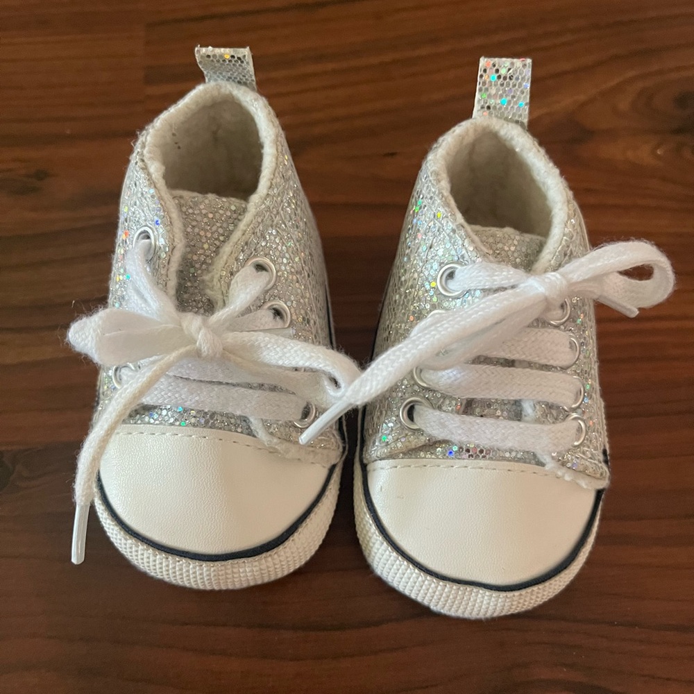 Sparkly Silver Kids Sneakers
